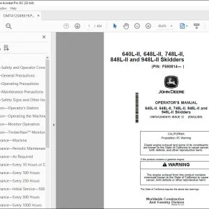 John Deere 640L-II 648L-II 748L-II 848L-II & 948L-II Operator's Manual PDF
