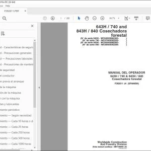 John Deere 643H / 740 & 843H / 840 Cosechadora MANUAL DEL OPERADOR PDF