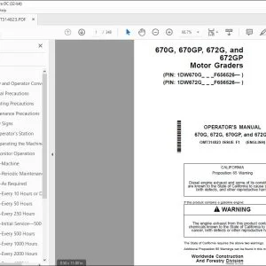 John Deere 670G 670GP 672G 672GP Grader Operator Manual PDF