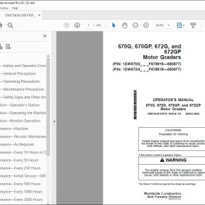 John Deere 670G 670GP 672G & 672GP Graders Operator's Manual PDF
