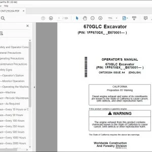 John Deere 670GLC Excavator Operator's Manual OMT293264 - PDF DOWNLOAD