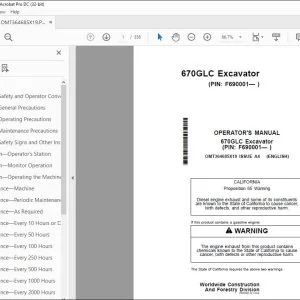 John Deere 670GLC Excavator Operator's Manual OMT364685X19 PDF