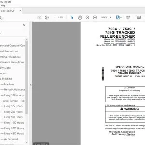 John Deere 703G / 753G / 759G FELLER-BUNCHER Operator's Manual PDF