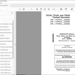 John Deere 703JH, 753JH & 759JH Harvester Operator's Manual PDF