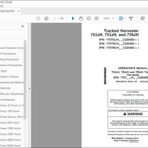 John Deere 703JH 753JH & 759JH Harvester Operator's Manual PDF