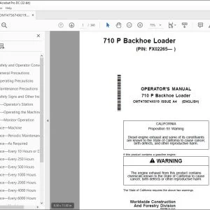John Deere 710 P Backhoe Loader Operator's Manual OMT475674X019 PDF