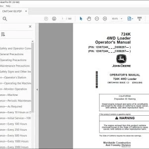 John Deere 724K 4WD Loader Operator's Manual OMT344180 - PDF DOWNLOAD