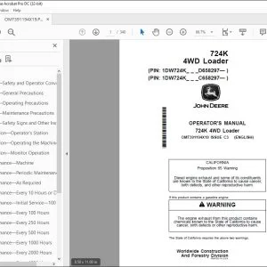 John Deere 724K 4WD Loader Operator's Manual OMT391194X19  PDF