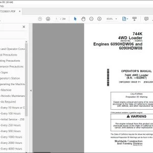 John Deere 744K 4WD Loader Operator's Manual OMT228001 - PDF DOWNLOAD