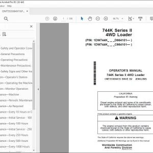 John Deere 744K Series II 4WD Loader Operator's Manual - PDF DOWNLOAD