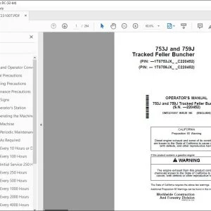 John Deere 753J & 759J Tracked Feller Buncher Operator's Manual PDF
