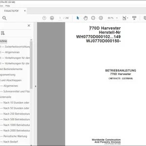 John Deere 770D Harvester BETRIEBSANLEITUNG OMF064378 – PDF DOWNLOAD