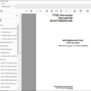 John Deere 770D Harvester BETRIEBSANLEITUNG OMF066350 – PDF DOWNLOAD