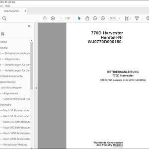 John Deere 770D Harvester BETRIEBSANLEITUNG OMF067025 – PDF DOWNLOAD