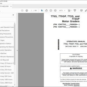 John Deere 770G, 770GP, 772G & 772GP Graders Operator's Manual PDF