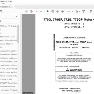 John Deere 770G, 770GP, 772G & 772GP Operator's Manual PDF