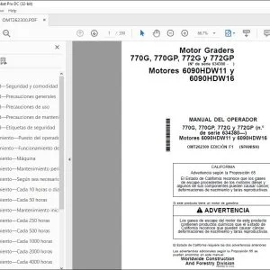 John Deere 770G, 770GP, 772G y 772GP Graders MANUAL DEL OPERADOR PDF