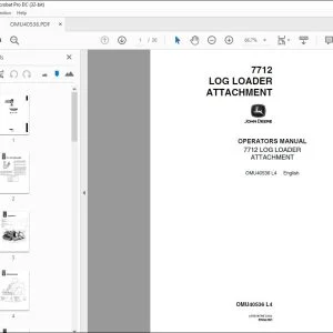 Operator Manual for John Deere 7712 Log Loader PDF Download
