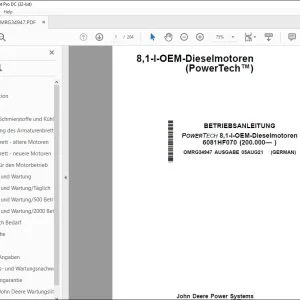 John Deere 8,1-l-OEM-Dieselmotoren (PowerTech™) BETRIEBSANLEITUNG PDF