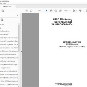 John Deere 810D Rückezug BETRIEBSANLEITUNG OMF064835 – PDF DOWNLOAD