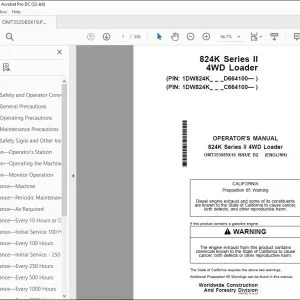 John Deere 824K Series II 4WD Loader Operator's Manual PDF