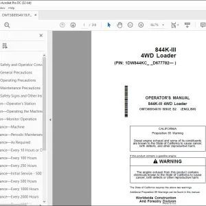 John Deere 844K-III 4WD Loader Operator's Manual - PDF DOWNLOAD