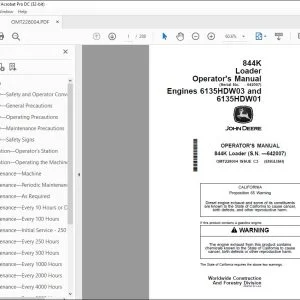 John Deere 844K Loader Operator's Manual - PDF DOWNLOAD