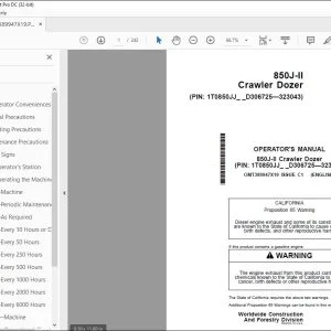 John Deere 850J-II Crawler Dozer Operator's Manual - PDF DOWNLOAD