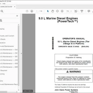 John Deere 9.0 L Marine Engines (PowerTech™) Operator's Manual PDF