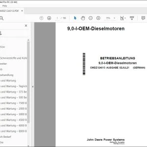John Deere 9,0-l-OEM-Dieselmotoren BETRIEBSANLEITUNG OMDZ124013 PDF