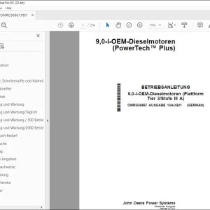 John Deere 9,0-l-OEM-Dieselmotoren BETRIEBSANLEITUNG OMRG36867 PDF