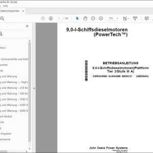 John Deere 9,0-l-Schiffsdieselmotoren BETRIEBSANLEITUNG OMRG39580 PDF