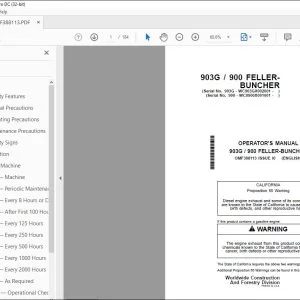 John Deere 903G / 900 FELLER-BUNCHER Operator's Manual - PDF DOWNLOAD
