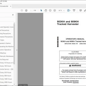 John Deere 903KH & 909KH Tracked Harvester Operator's Manual - PDF DOWNLOAD