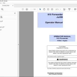 John Deere 910 Forwarder Operator Manual - PDF DOWNLOAD