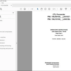 Operator Manual for John Deere 910G 1010G Final Tier 4 PDF