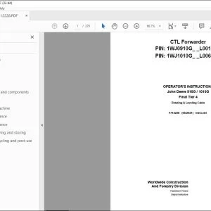 John Deere 910G / 1010G Final Tier 4 Operator's Manual - PDF DOWNLOAD