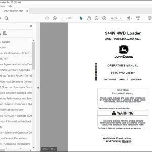 John Deere 944K 4WD Loader Operator's Manual OMT285908 - PDF DOWNLOAD