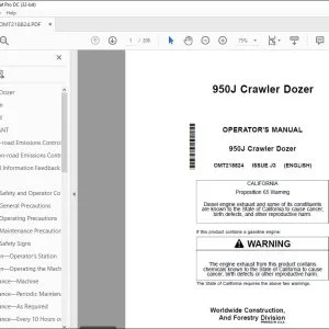 John Deere 950J Crawler Dozer Operator's Manual OMT218824 PDF DOWNLOAD