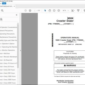John Deere 950K Crawler Dozer Operator's Manual OMT369304X19 PDF