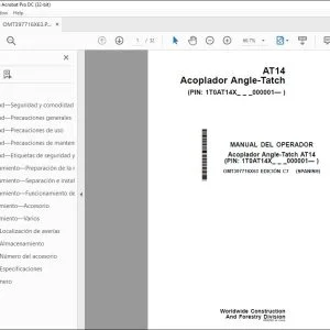 John Deere Acoplador Angle-Tatch AT14 MANUAL DEL OPERADOR PDF