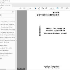 John Deere Barredora angulable BA96 MANUAL DEL OPERADOR – PDF DOWNLOAD
