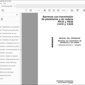 John Deere Barrenas PA15 y PA30 CA15 y CA25 MANUAL DEL OPERADOR PDF