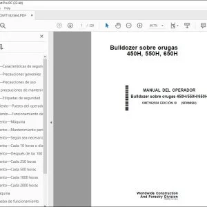 John Deere Bulldozer sobre orugas 450H/550H/650H MANUAL DEL OPERADOR PDF