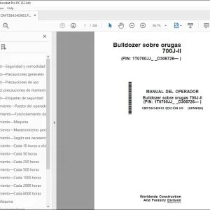 John Deere Bulldozer sobre orugas 700J-II MANUAL DEL OPERADOR PDF