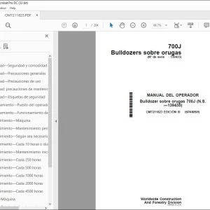 John Deere Bulldozer sobre orugas 700J MANUAL DEL OPERADOR PDF