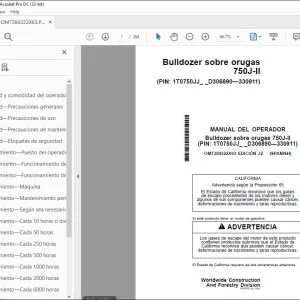 John Deere Bulldozer sobre orugas 750J-II MANUAL DEL OPERADOR PDF