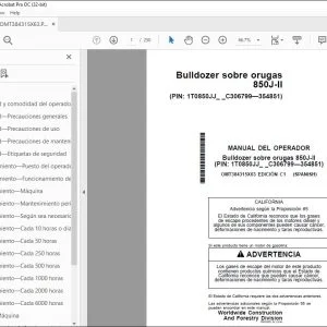 John Deere Bulldozer sobre orugas 850J-II MANUAL DEL OPERADOR PDF