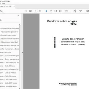 John Deere Bulldozer sobre orugas 950C MANUAL DEL OPERADOR PDF