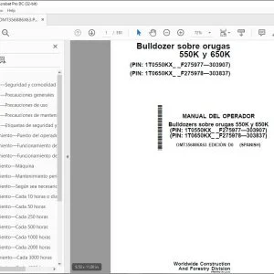 John Deere Bulldozers sobre 550K y 650K MANUAL DEL OPERADOR PDF